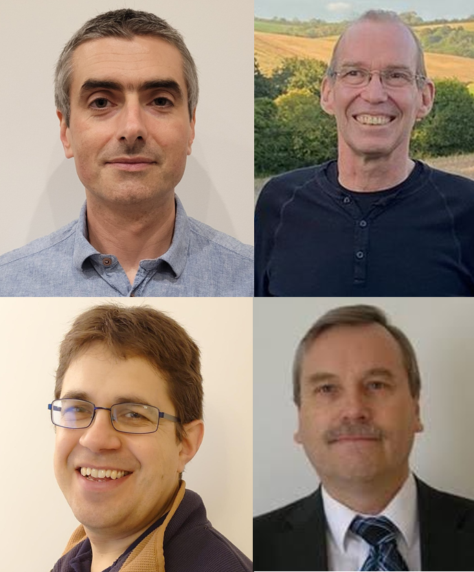 Aircraft Icing Consultants of AeroTex UK: (top from left to right) Richard Moser, Colin Hatch, (bottom from left to right) Ian Roberts, Roger Gent.