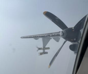 Ice visible on ATR 42 aircraft during a flight test in April 2023 (copyright Safire).