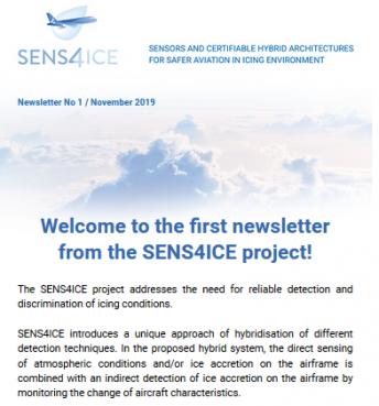 SENS4ICE project: newsletter No 1